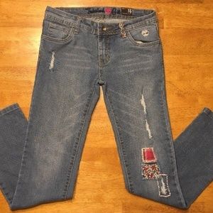 Timberland Girl's Patch Bootcut Blue Jeans - S: 16